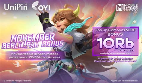 gemes ml seputar November Unipin Bonus nonton — pembayaran beragam supaya tidak kena banned simpan robux aman update! image 4