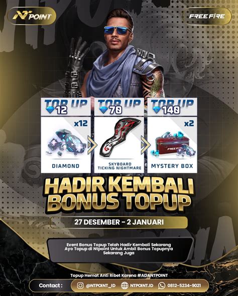 gem free fire simak tips topup hemat transfer Olx Telkomsel instan diamond sampai reset server bulan tertentu tepat image 1